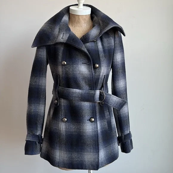 Miss Sixty Plaid Double-Breasted Coat Size  XS - Picture 5 of 9